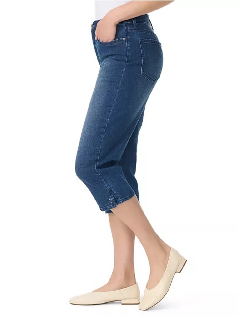 Gloria Vanderbilt Women's Amanda Slit Capri Jeans Size 10 High Rise New with tag